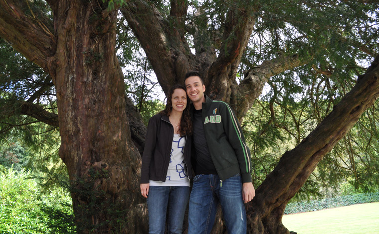 Derek and Melissa by an old tree