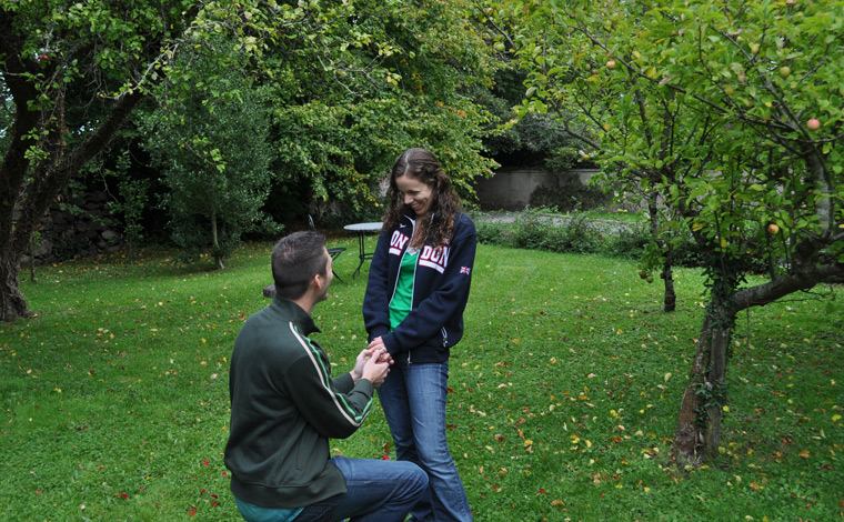 The proposal in the Secret Garden